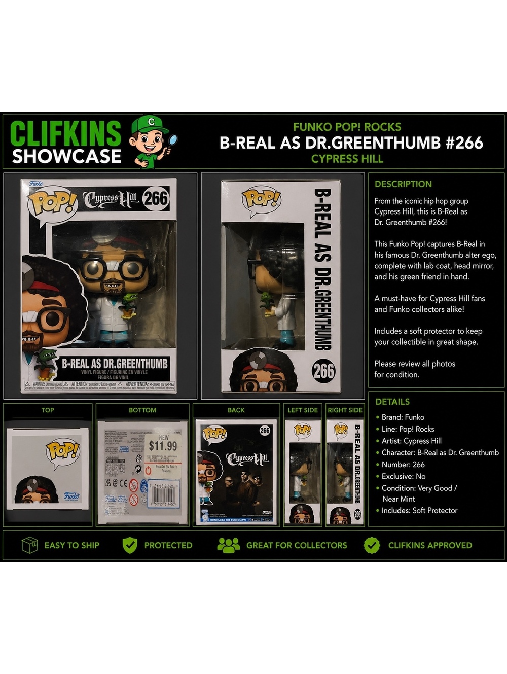 Funko Pop! Rocks Cypress Hill B-Real as Dr. Greenthumb #266 Vinyl Figure